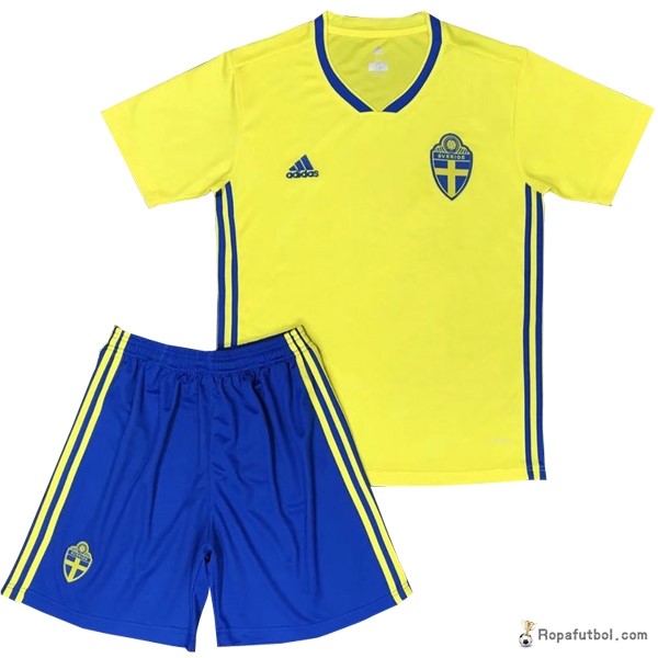 Camiseta Suecia Replica Primera Ropa Niños 2018